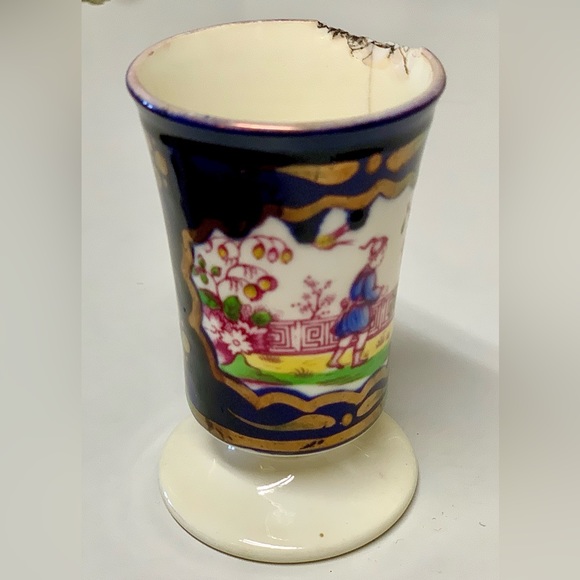 19th Century Antique Gaudy Welsh Chinoisserie Pattern Hand Painted Luster Vase - Picture 4 of 16